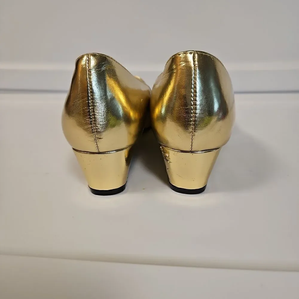 🌹Statues Gold Wedge Heels sz 9w